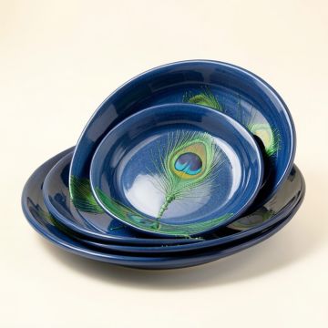 Jevale 8 '' Salad Plate Set Peacock Set (synthetic illustration; no displayed measurements)