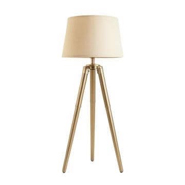 Hazel Bluff Floor Lamp With A Plain Fabric Shade - Beige