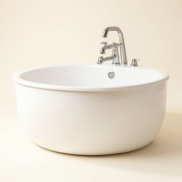67 '' X 30 '' Freestanding Soaking Bathtub With Faucet (synthetic illustration; no displayed measurements)