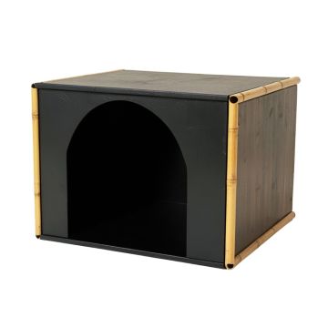 Hazel Field Empty Furniture-Style Litter Enclosure - Black