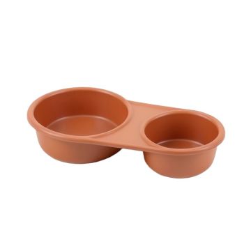 Glen Canyon Pet Feeding Stand With Two Plain Empty Bowls - Terracotta
