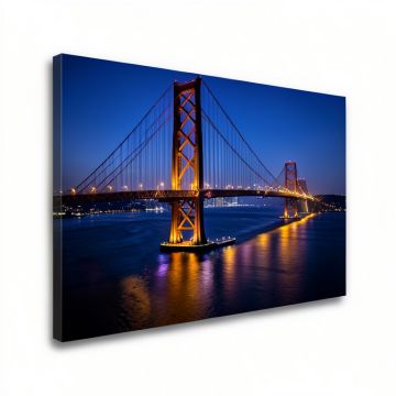 Panoramic Bridge Lit Up At Dusk By Bridge (synthetic illustration; no displayed measurements)