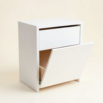 Clay Bridge Freestanding Pull-Out Hamper Cabinet - White (synthetic illustration; no displayed measurements)
