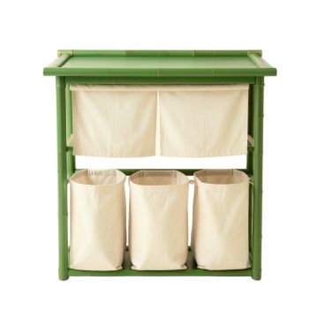 Pine Brook Laundry Sorting Station With Plain Removable Bags - Green (synthetic illustration; no displayed measurements)
