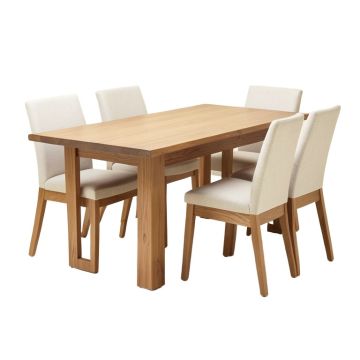 Haan Butterfly Leaf Rubberwood Solid Wood Dining Set