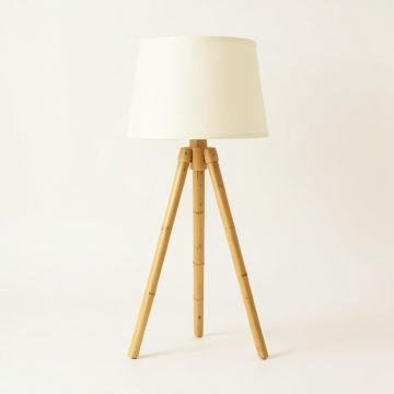 Stone Arc Floor Lamp With A Plain Fabric Shade - Cream (synthetic illustration; no displayed measurements)