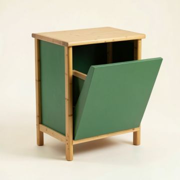 Sage Canyon Freestanding Pull-Out Hamper Cabinet - Green (synthetic illustration; no displayed measurements)