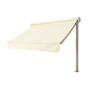 118.1 '' W Manual Retraction Side Awning In Cream