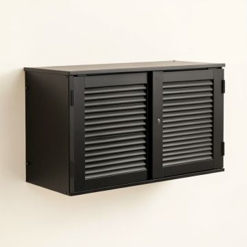 Sage Bridge Wall-Mounted Entry Cabinet - Black (synthetic illustration; no displayed measurements)