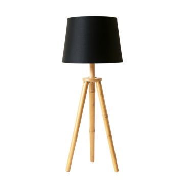 Elm Bridge Floor Lamp With A Plain Fabric Shade - Black