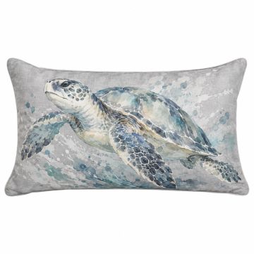 Fournier Sea Turtle Watercolor Decorative Indoor/Outdoor Lumbar Pillow