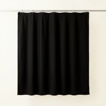 Ash Bend Shower Curtain Hanging Flat From A Plain Rod - Black (synthetic illustration; no displayed measurements)