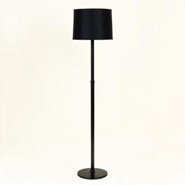 Lake Dale Floor Lamp With A Plain Fabric Shade - Black (synthetic illustration; no displayed measurements)