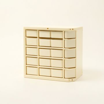 Cedar Dale Small-Parts Storage Drawer Cabinet - Ivory (synthetic illustration; no displayed measurements)