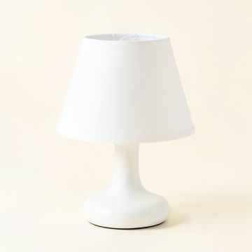 Cove Dale Table Lamp With A Plain Fabric Shade - White (synthetic illustration; no displayed measurements)
