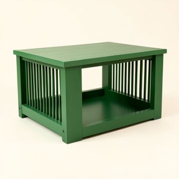 River Brook Empty Furniture-Style Pet Crate - Green (synthetic illustration; no displayed measurements)