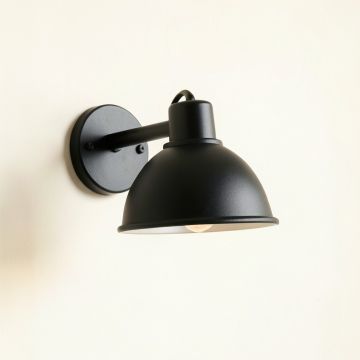 Rowan Arc Wall Sconce Mounted On A Plain Wall - Black (synthetic illustration; no displayed measurements)