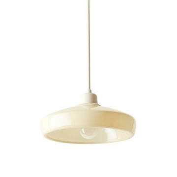 Oak Bridge Pendant Light Suspended From One Plain Cable - Ivory