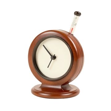 Cocktail Poly Resin Clock With Thermometer