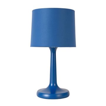 Hill Brook Table Lamp With A Plain Fabric Shade - Blue