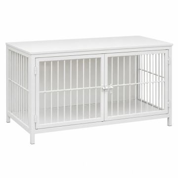 Elm Bend Empty Furniture-Style Pet Crate - White
