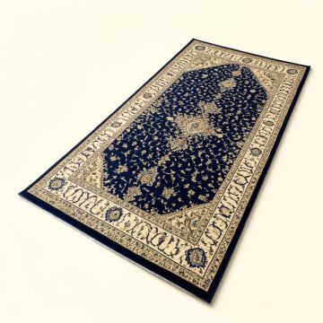 Landes Oriental Dark Blue/Beige Area Rug (synthetic illustration; no displayed measurements)