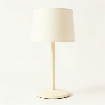 Linden Bluff Table Lamp With A Plain Fabric Shade - Cream (synthetic illustration; no displayed measurements)