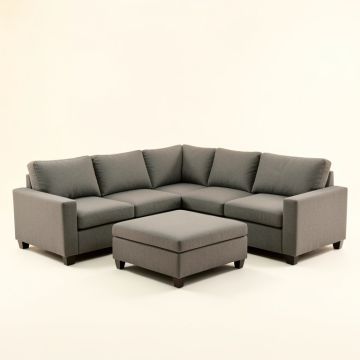 Clarita 158 '' Wide Symmetrical Modular Corner Sectional With Ottoman (synthetic illustration; no displayed measurements)
