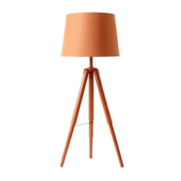 Field Canyon Floor Lamp With A Plain Fabric Shade - Terracotta