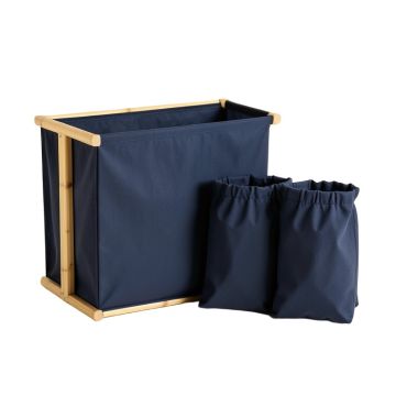 Field Crest Laundry Sorting Station With Plain Removable Bags - Navy