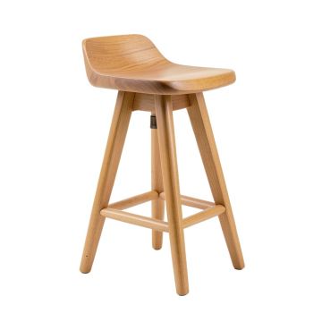 Hatchell Swivel Solid Wood Adjustable Height Bar Stool