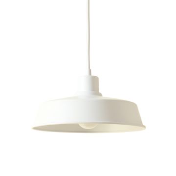 Olive Brook Pendant Light Suspended From One Plain Cable - White