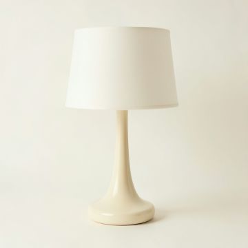 Moss Bridge Table Lamp With A Plain Fabric Shade - Ivory (synthetic illustration; no displayed measurements)