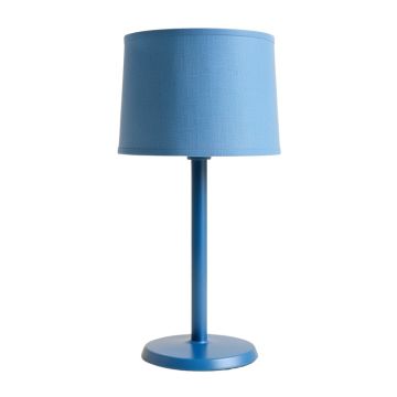 Heath Brook Table Lamp With A Plain Fabric Shade - Blue