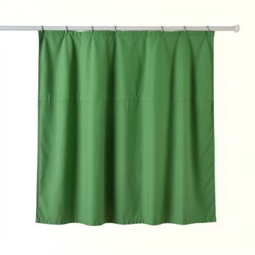 Glen Branch Shower Curtain Hanging Flat From A Plain Rod - Green (synthetic illustration; no displayed measurements)
