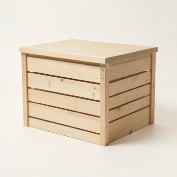Sage Arc Closed Outdoor Storage Box - Beige (synthetic illustration; no displayed measurements)