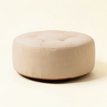 Houchin 23 '' Tufted Round Standard Ottoman (synthetic illustration; no displayed measurements)