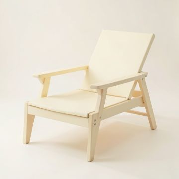 Hill Crest Outdoor Lounge Chair - Cream (synthetic illustration; no displayed measurements)