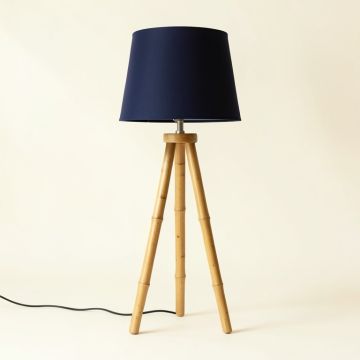 Stone Canyon Floor Lamp With A Plain Fabric Shade - Navy (synthetic illustration; no displayed measurements)