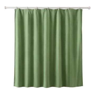 Sage Arc Shower Curtain Hanging Flat From A Plain Rod - Green (synthetic illustration; no displayed measurements)