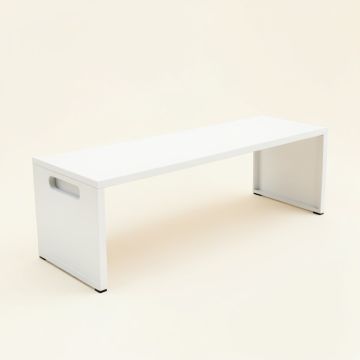 Summit Crest Narrow Outdoor Storage Bench - White (synthetic illustration; no displayed measurements)