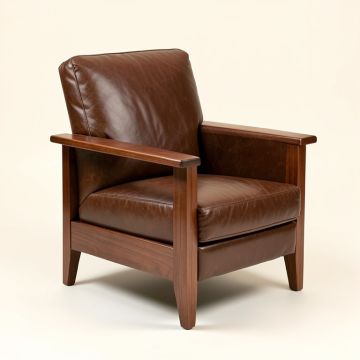 Mackin 28.5 '' Wide Full Grain Leather Armchair (synthetic illustration; no displayed measurements)