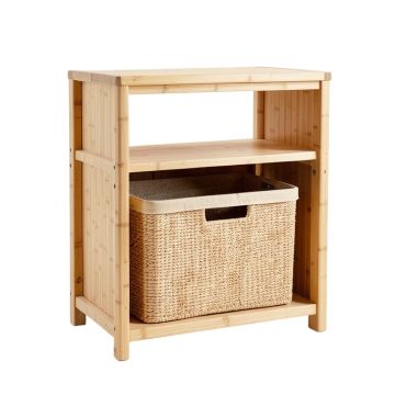 Fern Bluff Freestanding Pull-Out Hamper Cabinet - Beige