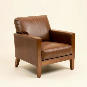 Faux Leather Armchair (synthetic illustration; no displayed measurements)