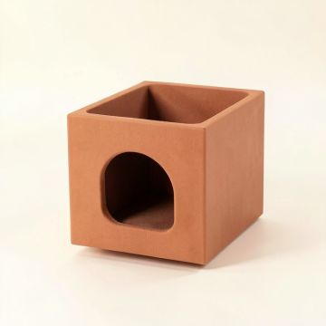 Harbor Edge Wall-Mounted Cat Perch - Terracotta (synthetic illustration; no displayed measurements)
