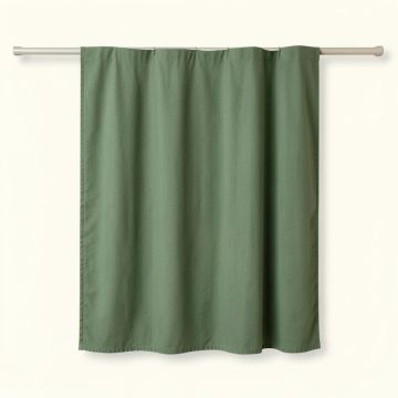 Glen Bend Shower Curtain Hanging Flat From A Plain Rod - Green (synthetic illustration; no displayed measurements)