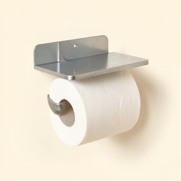Wall Mount Toilet Paper Holder With Shelf (synthetic illustration; no displayed measurements)