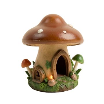Mushroom Teapot Gnome Fairy House Solar Powered Led Outdoor Garden Light
