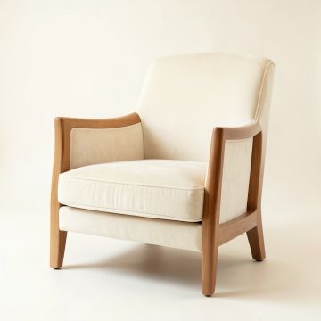 Birch Dale Upholstered Armchair - Ivory (synthetic illustration; no displayed measurements)