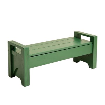 Hazel Bluff Narrow Outdoor Storage Bench - Green